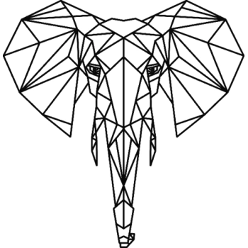 SG015K Słoń geometryczny - szablon malarski