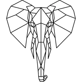 SG017K Słoń geometryczny - szablon malarski