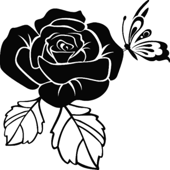 R003 Róża z motylem